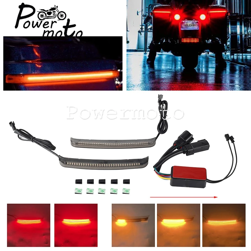 

For Harley Touring FLHTCU FLHTCUL FLHTKL 14-22 Motorcycle Saddlebag LED Sequential Switchback Strobe Flowing Turn Signals Light