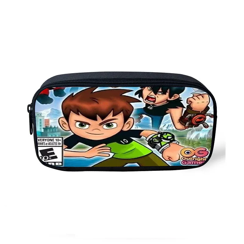 Boys Girls Stationary Bags Canvas Pencil Box Teenagers School Supplies Ben 10 Print Cosmetic Bag Pencil Case