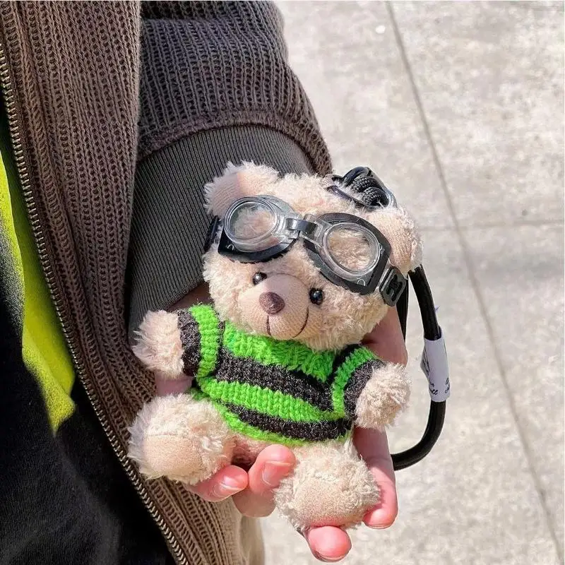 1 Stück niedlicher Plüschbär-Anhänger, Rucksack-Dekoration, Cartoon-Braunbär-Puppe, Plüsch-Schlüsselanhänger, Taschenanhänger, DIY-Zubehör – Detail 8