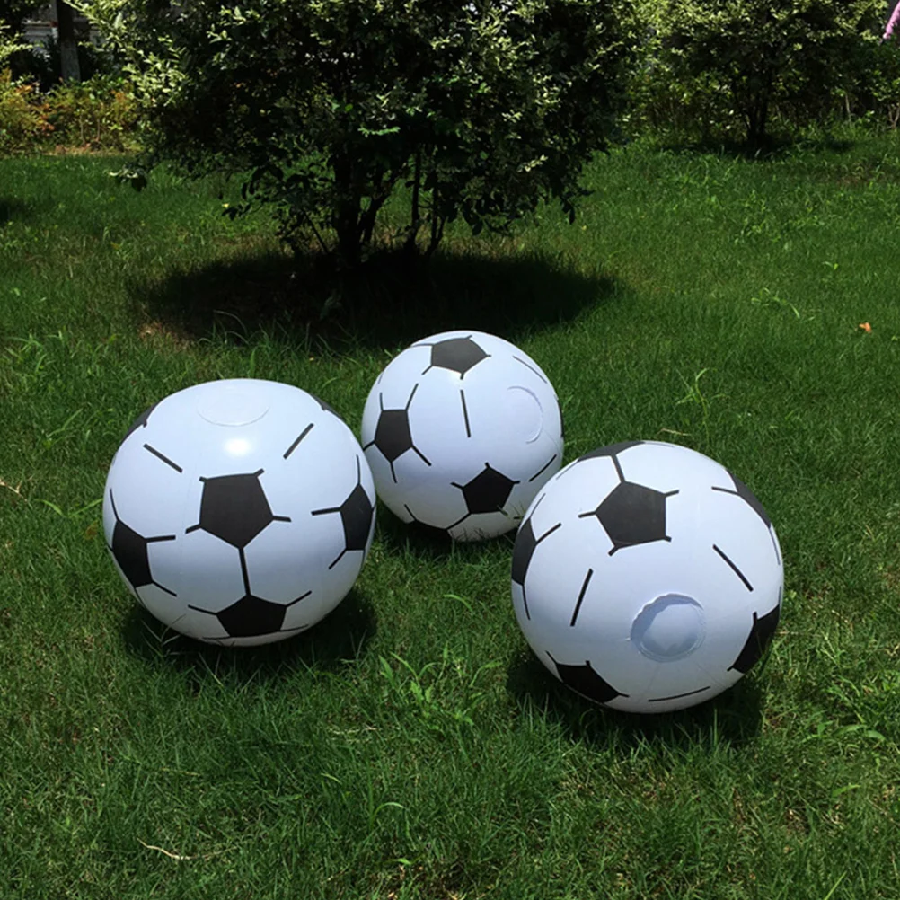 

6 Pcs Football Toy Children Inflatable Balls Kids Beach Soccer Pvc Footballs Plastic