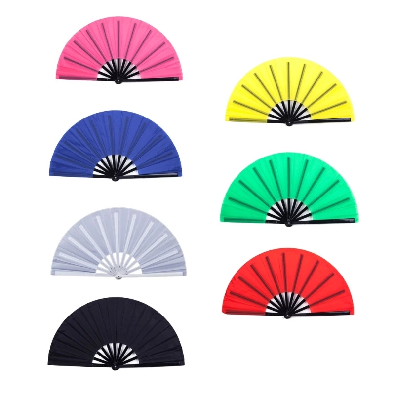 Plastic Bone Folding Fan Chinese  Handheld Fan Multifunction Household for Indoor Outdoor Traveling Camping Supply