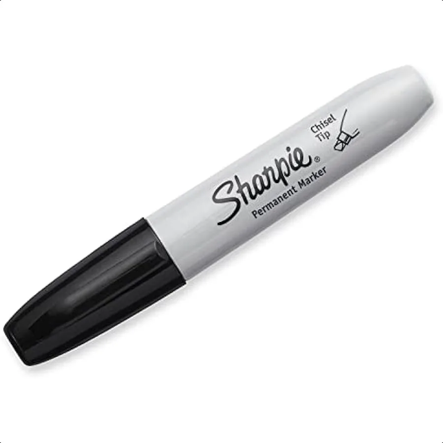 Rotuladores Permanentes Punta Cincel Negro 4 Contagens