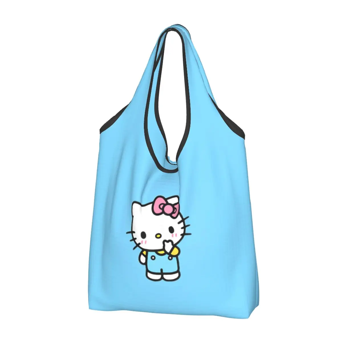 

Reusable Hello Kitty Cartoon Kawaii Shopping Bags for Groceries Foldable Grocery Bags Washable Large Tote Bags