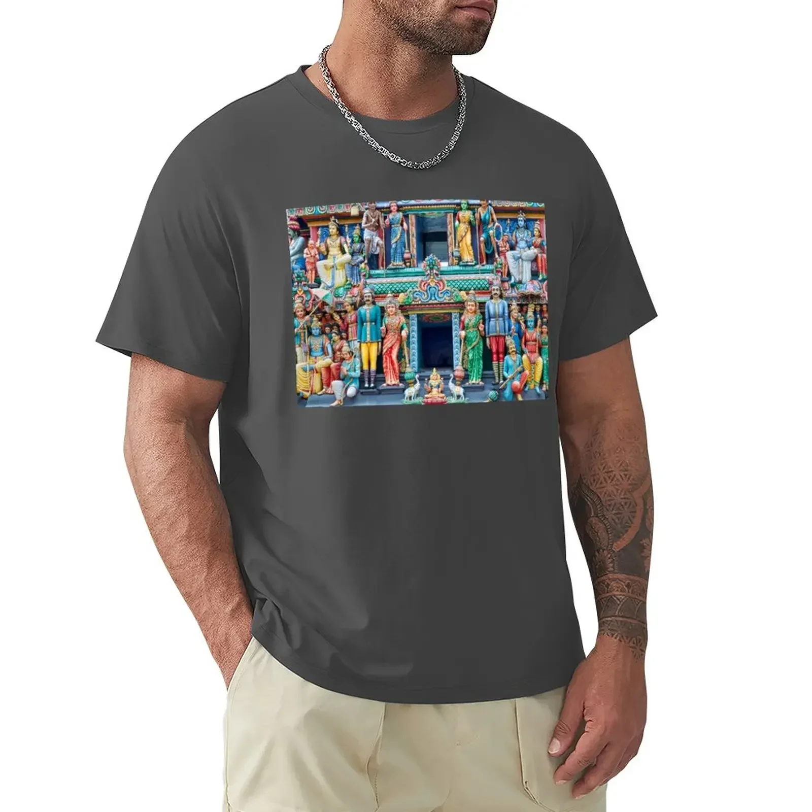 Indian Hindu Temple Singapore T-Shirt rapper graphic tees vintage clothes blacks mens t shirt