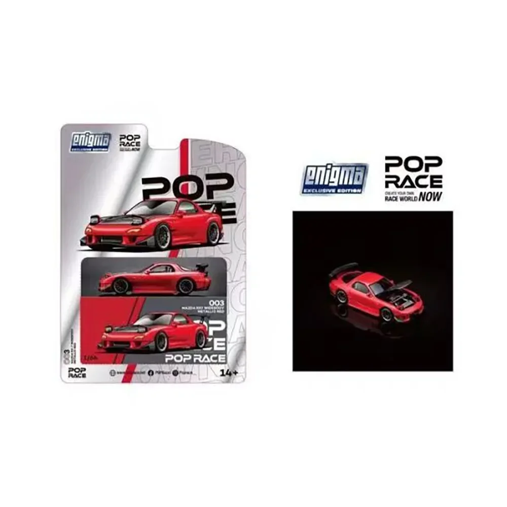 1:64 Poprace X Enigma 003 Mazda Rx7 RE Amemiya Toyota GR Yaris Pandem SKYLINE GT-R V8 DRIFT Alloy Diecast Car Model Toy POP RACE