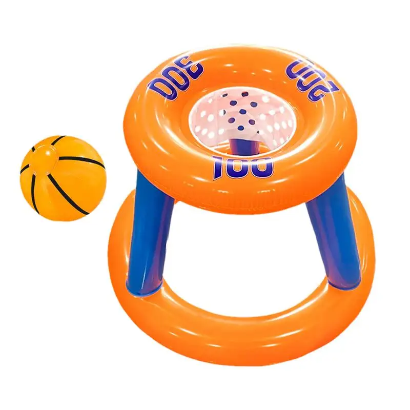 Floating Pool Basketball Hoop Water Basketball Pool Toys Floating Hoop With Ball Portable Foldable Swimming Pool Games For Kids