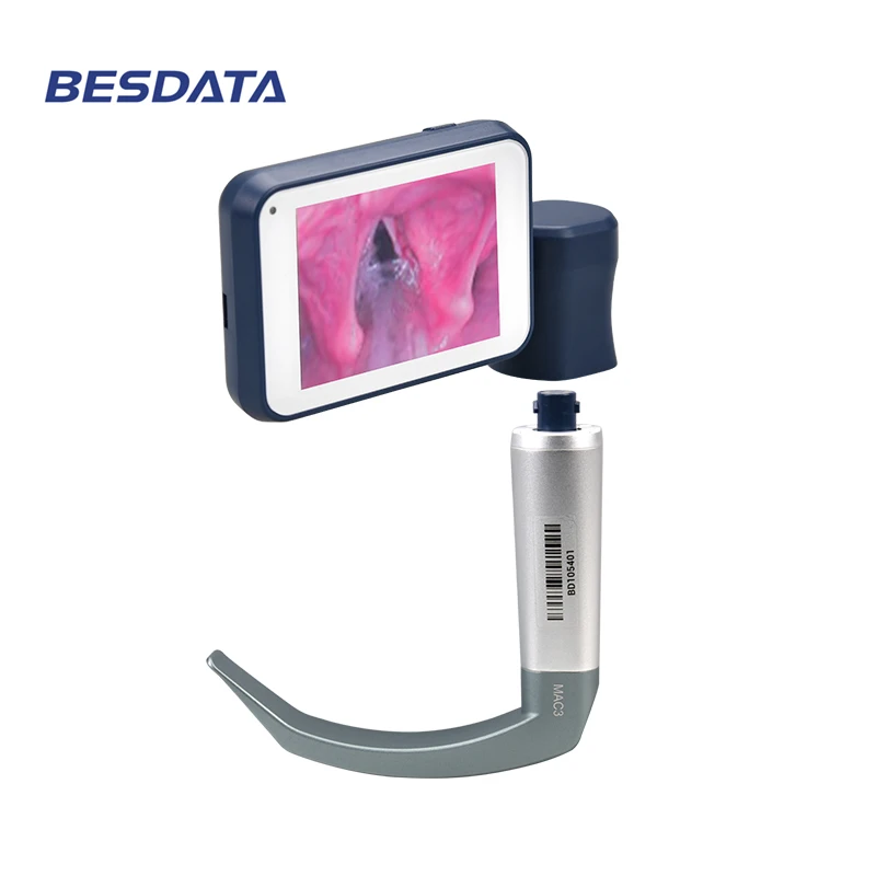 

BESDATA Reusable Video laryngoscope portable usb EMS video laringoscopio with 6 Metal Handheld Stainless steel blades