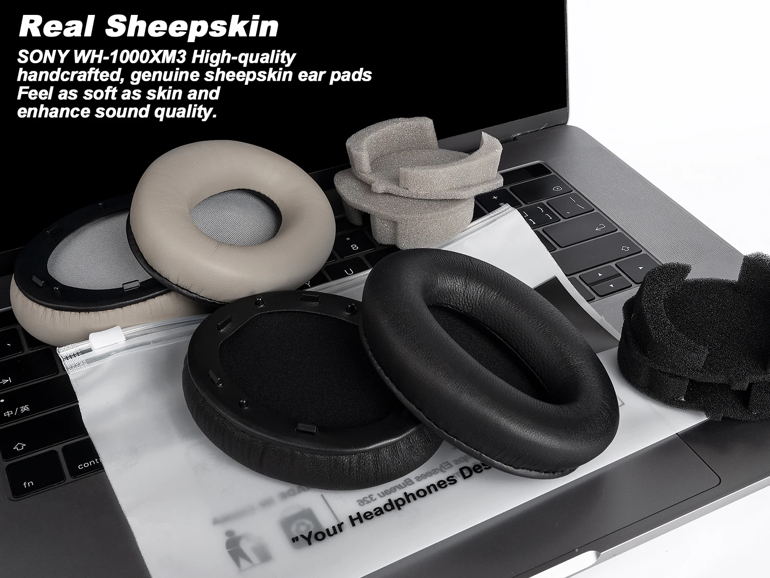 Sheepskin dermis For SONY WH-1000XM3 Ear Pads Sheepskin earmuffs Memory Covers Sponge