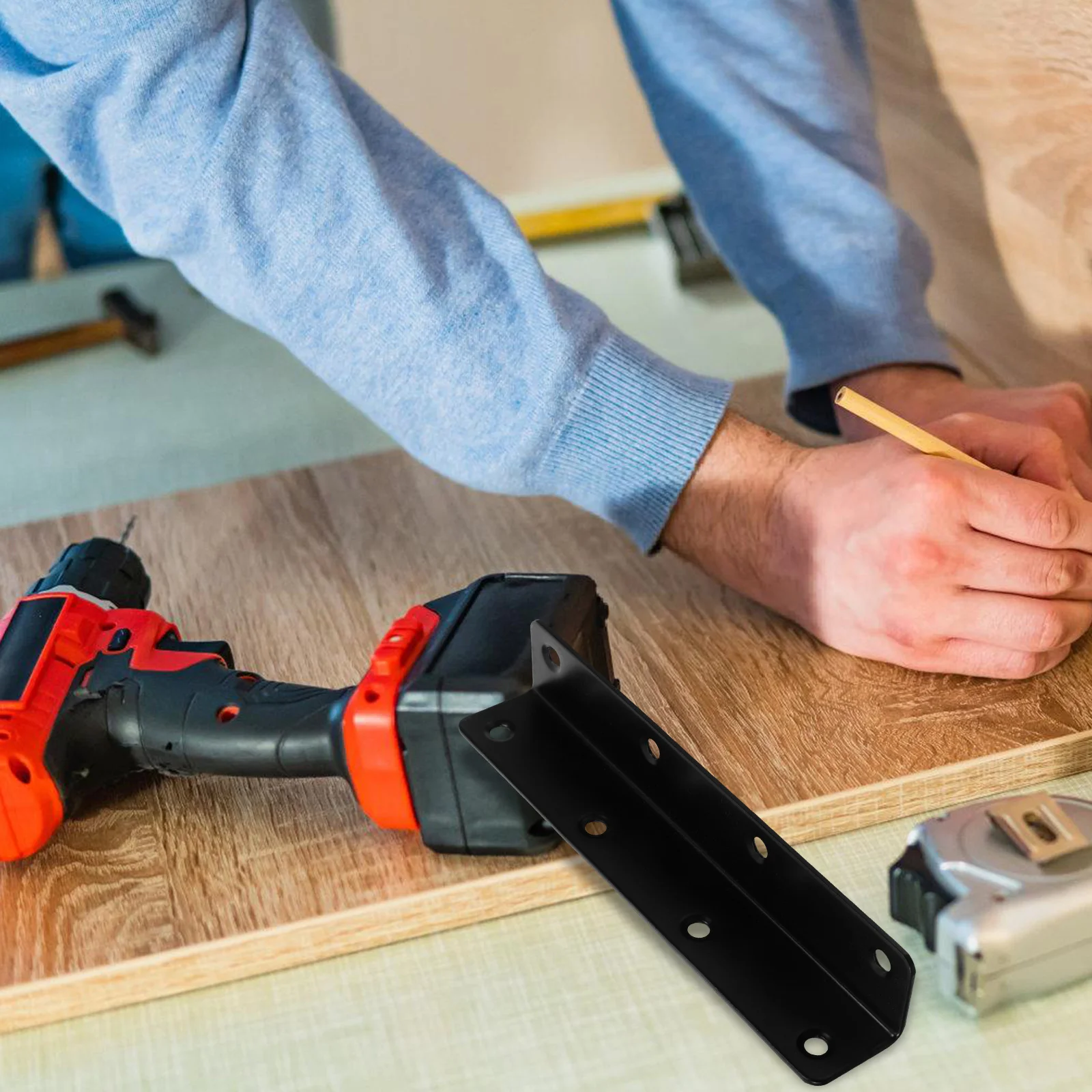 

4pcs Long Angle Brackets Heavy Duty Stainless Steel Furniture Connectors for Shelves Wall Cabinets Display Sturdy Corner Brace