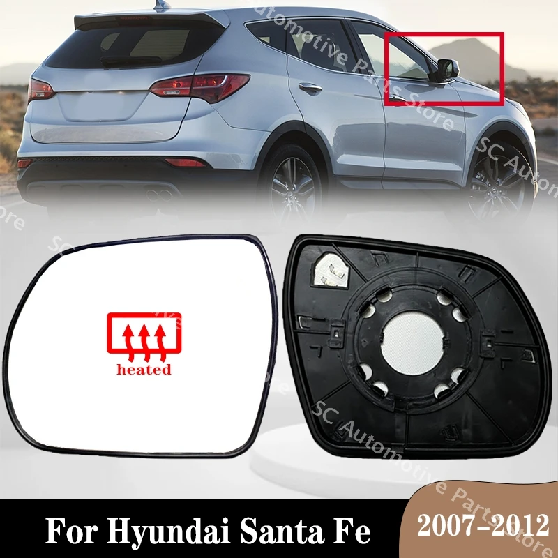 

For Hyundai Santa Fe 2007-2012 Car Accessories Car Rear Mirror Glass Lens Mirror Lens With Heating 87621-3J000 87611-3J000