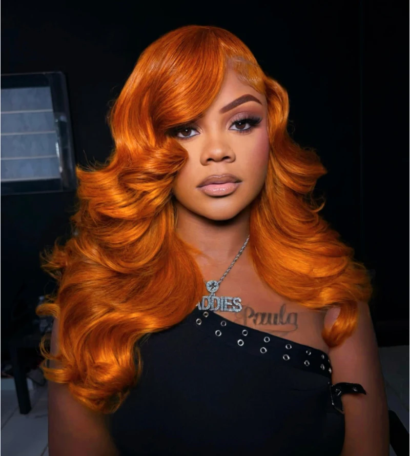 

Рыжий Оранжевый Объемная Волна Кружевные Фронтальные Парики Hd 13x4 Парик Фронта Шнурка Бесклеевые Парики Шнурка Бразилии 100% Человеческие Волосы Для Женщин