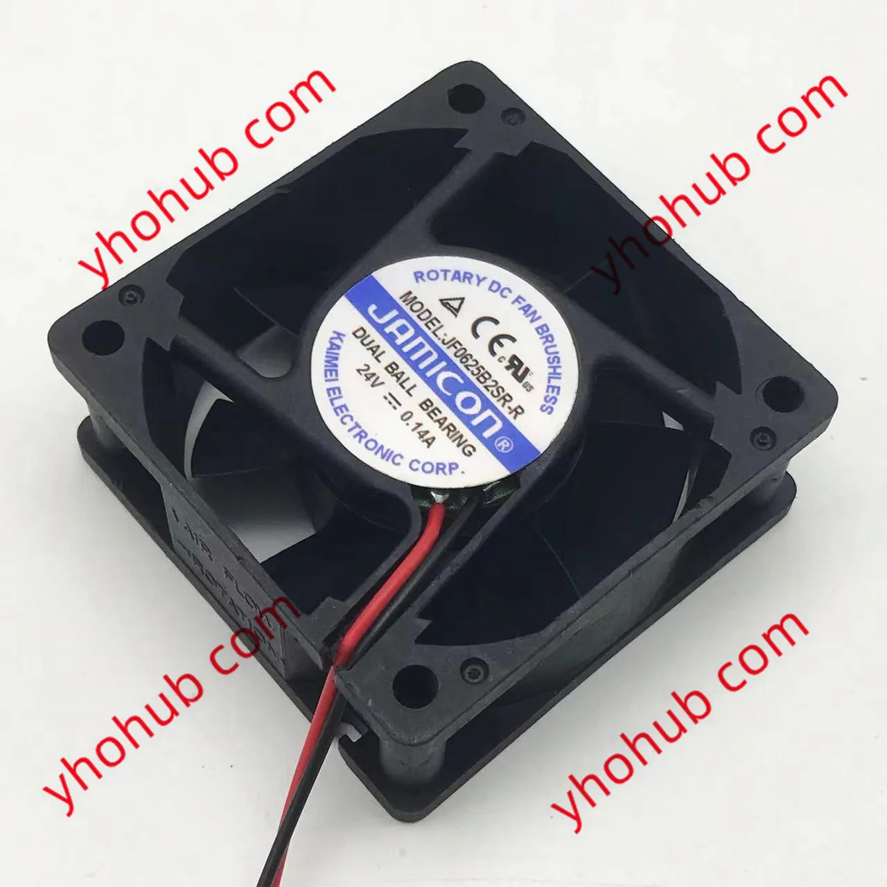 Jamicon JF0625B2SR-R DC 24V 0.14A 60x60x25mm 2-Wire Server Cooling Fan