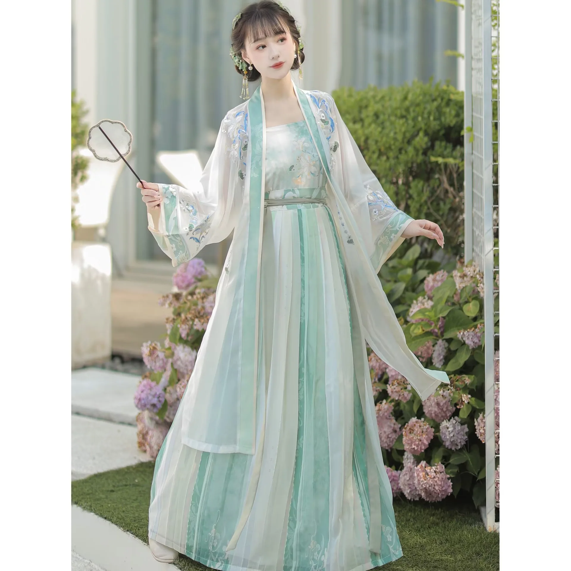 YF32 Fashion Elegance Hanfu For Women Embroidery Temperament Ancient Costume Female Dance Clothes