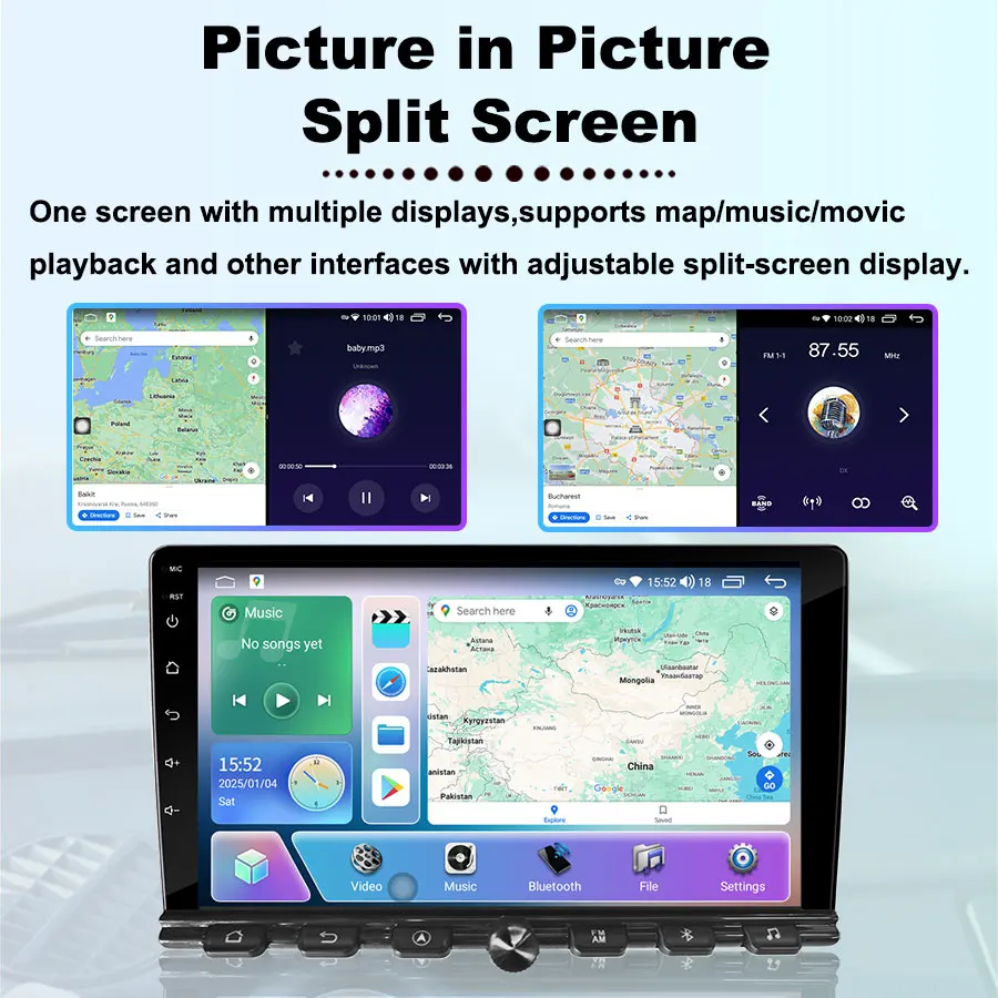 Android 10/12 Car Auto Radio 2DIn 7 9 10 Inch Multimedia Player with GPS WiFi 4G Keys For Nissan Hyundai Kia Toyota Honda Geely