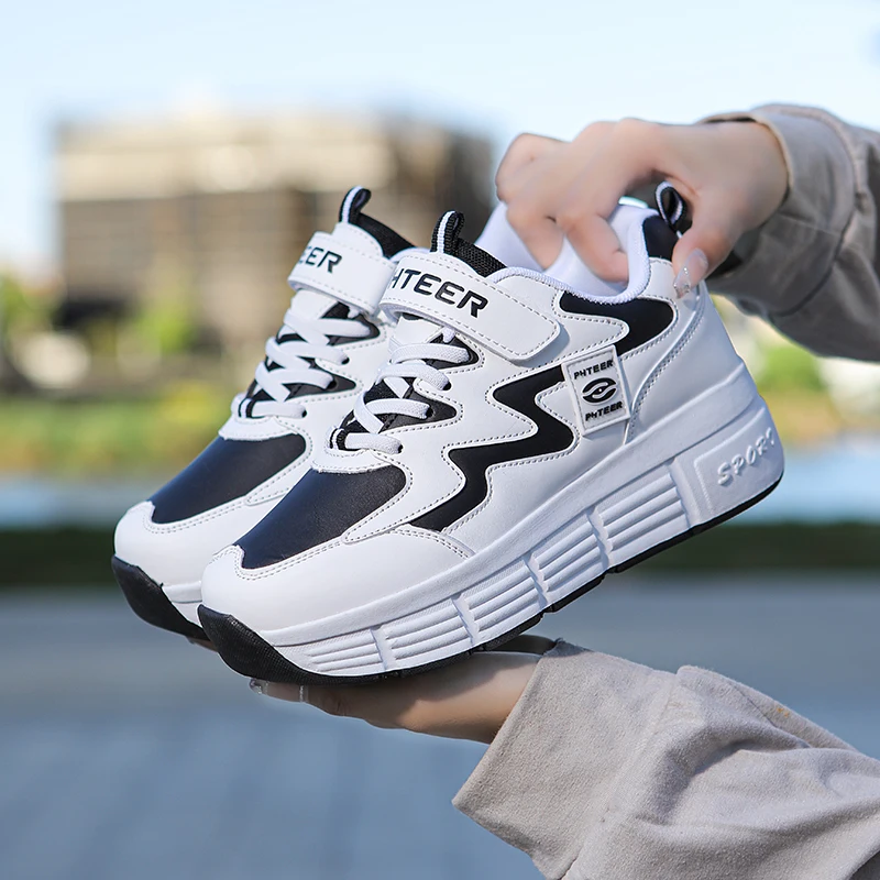 

Kids' 2025 Winter Roller Sneakers: Wear-Resistant Invisible 4-Wheel Auto-Retractable – Boys' & Girls' Roller Sports Shoes