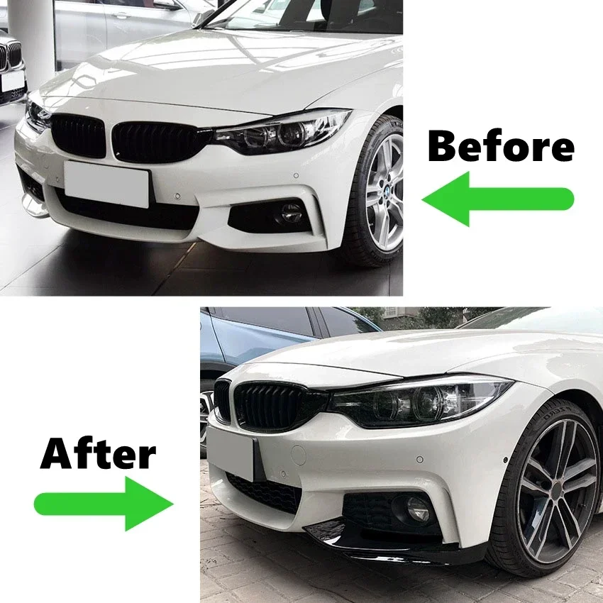 For BMW 4 Series F32 F33 F36 M-Tech 2014-2020 Car Front Bumper Side Splitter Fog Lamp Guard Protector Cover Auto Parts Body Kit