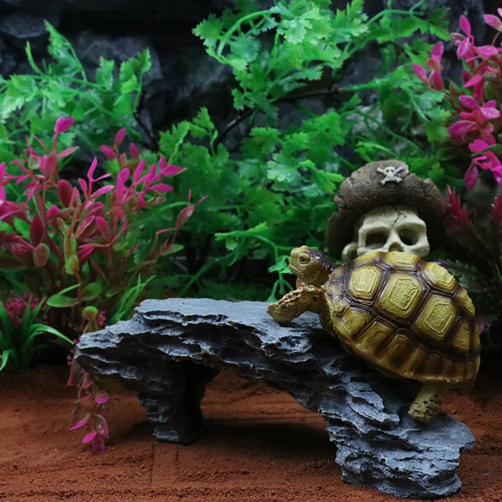 

Turtle Climbing Platform Large Durable Resin Craft Dry Wet Tank Decor Turtle Ramp Platform for Reptile Habitat