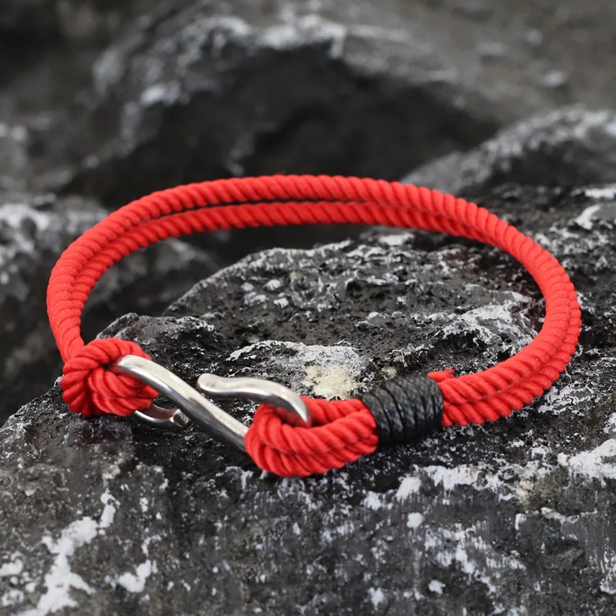 New Design 3mm Thin String Bracelet For Men Handmade Unfading Nautical Wrap Rope Braslet Lucky Red Thread Braclet Pulseria Homme