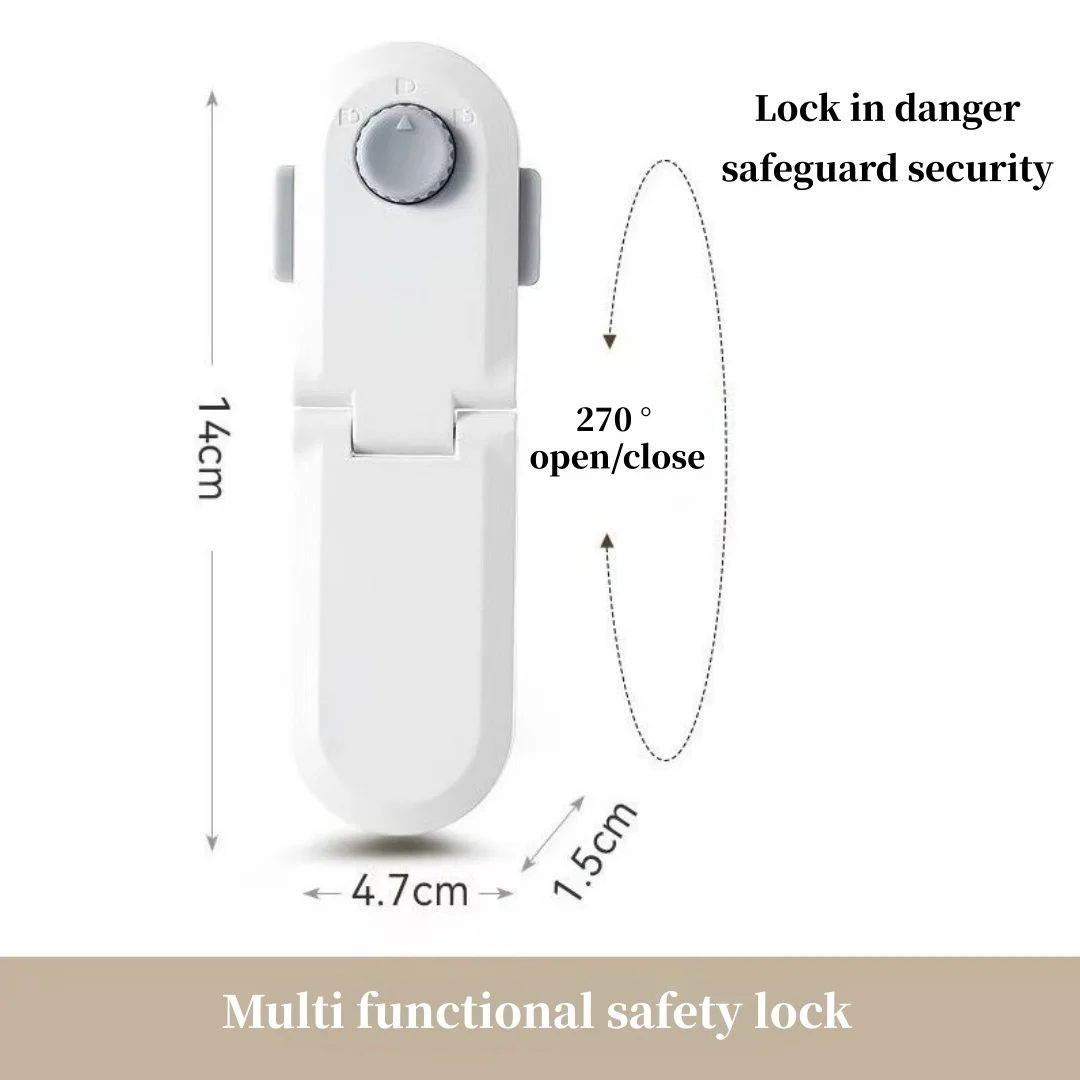 Multi functional safety lock, child and baby safety lock, used for anti pinch protection of cabinets, drawers and refrigerators