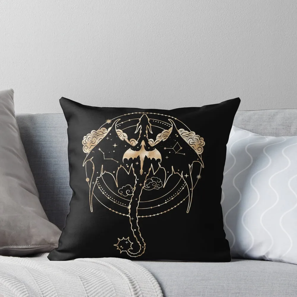 Celestial Tairn and Andarna - Fourth Wing - Officially Licensed Throw Pillow Ornamental Pillow