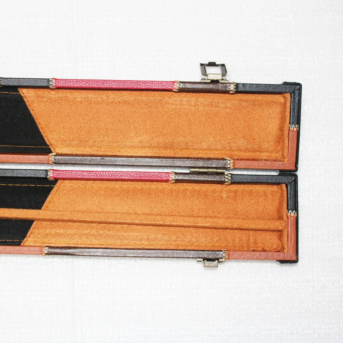 Factory Price PU Leather 2 Slots One Piece Straight Billiard Snooker Cue Stick Case for Sale