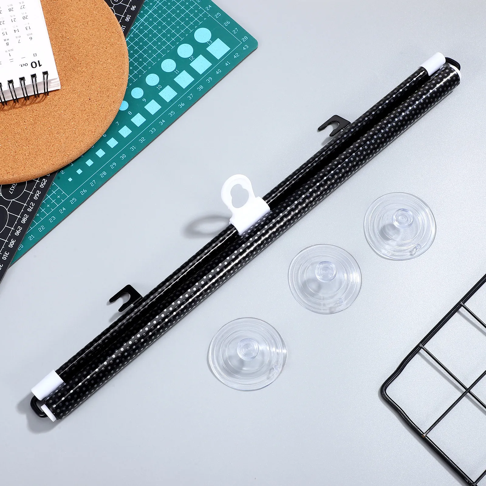 Black Mesh Dot Temporary Portable Blinds Punch-Free Privacy Protection Easy Install