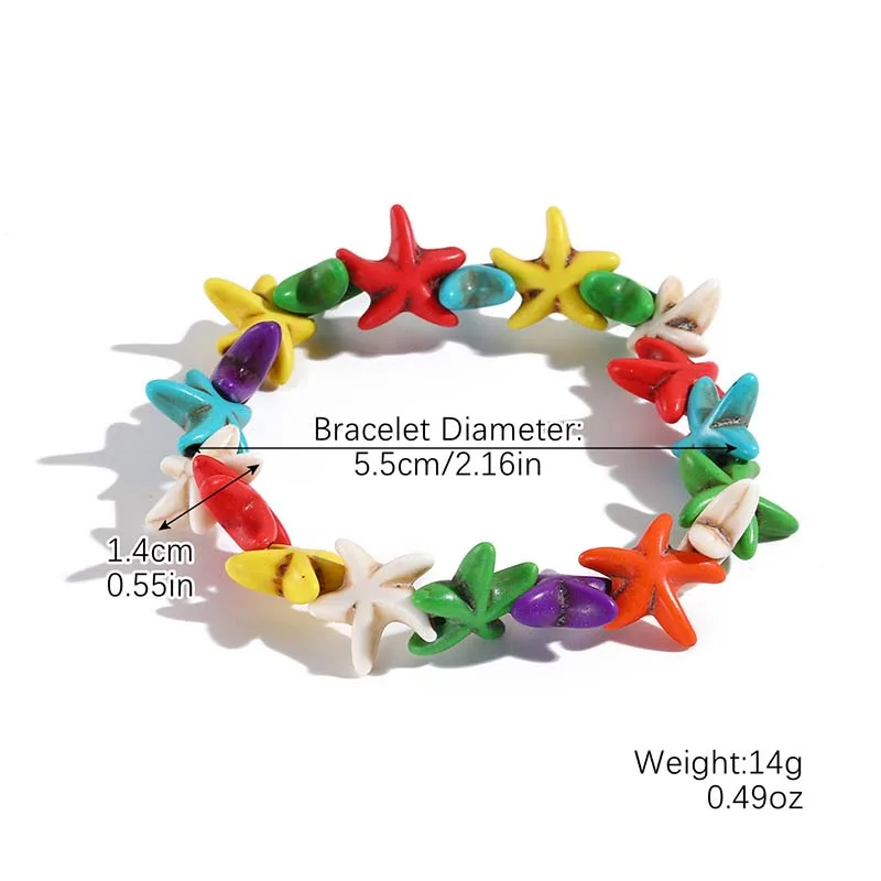 Klassisches Boho-Armband mit blauen Seestern und Perlen für Damen, Strandmuschel, Muschel, Muschel, Schildkröte, Armreif, modischer Freundschaftsschmuck – Detail 18