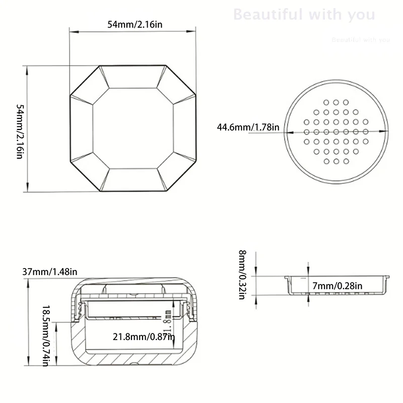 1Pcs 8g Mini Powder Box Portable Plastic Empty Loose Powder Container With Sieve Cosmetic Jar Travel Make Up Accessories