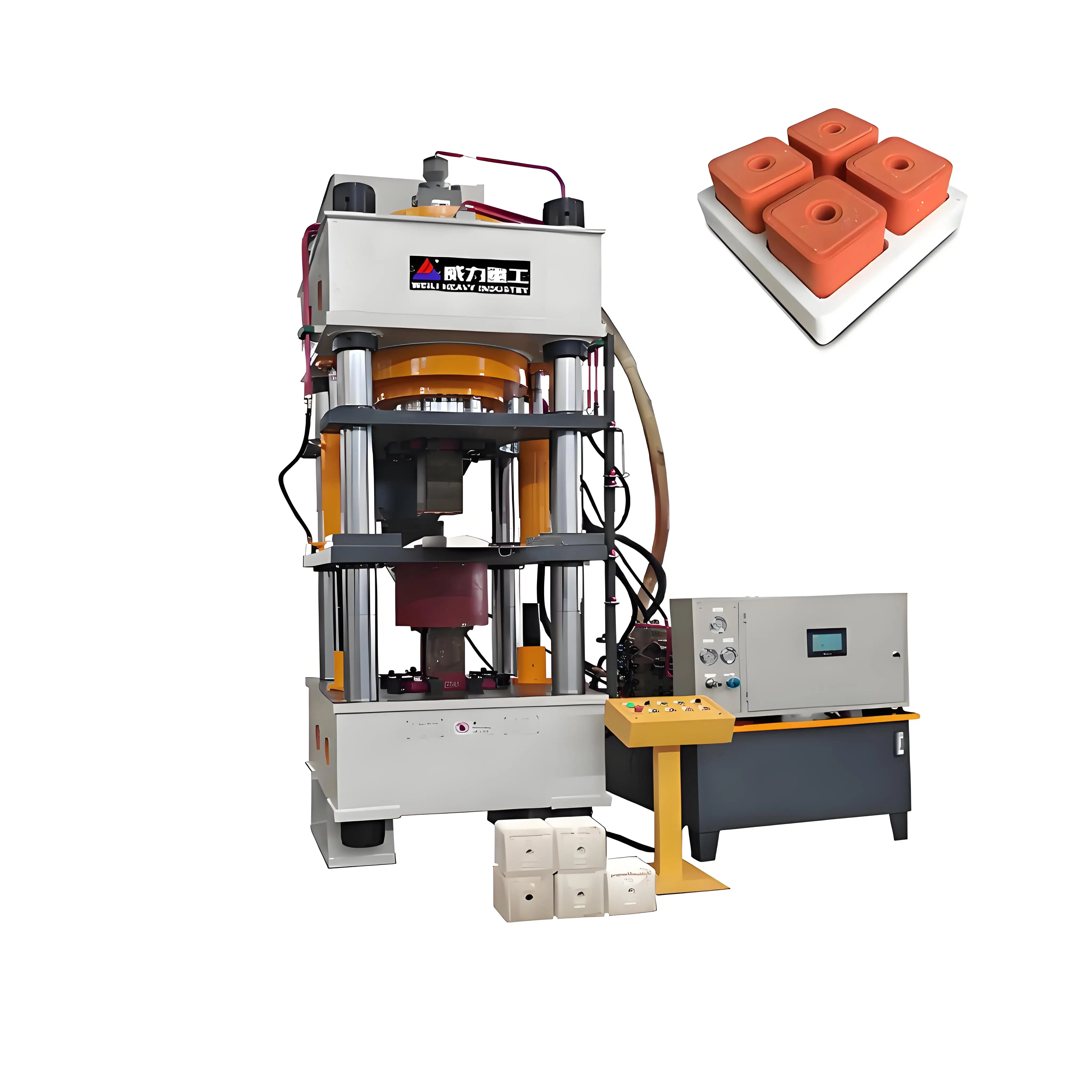 Factory Sales YW79-500T Automatic Feeding Four Beam Four Column Hydraulic Press for Animal Lick Salt Brick and Powder Forming