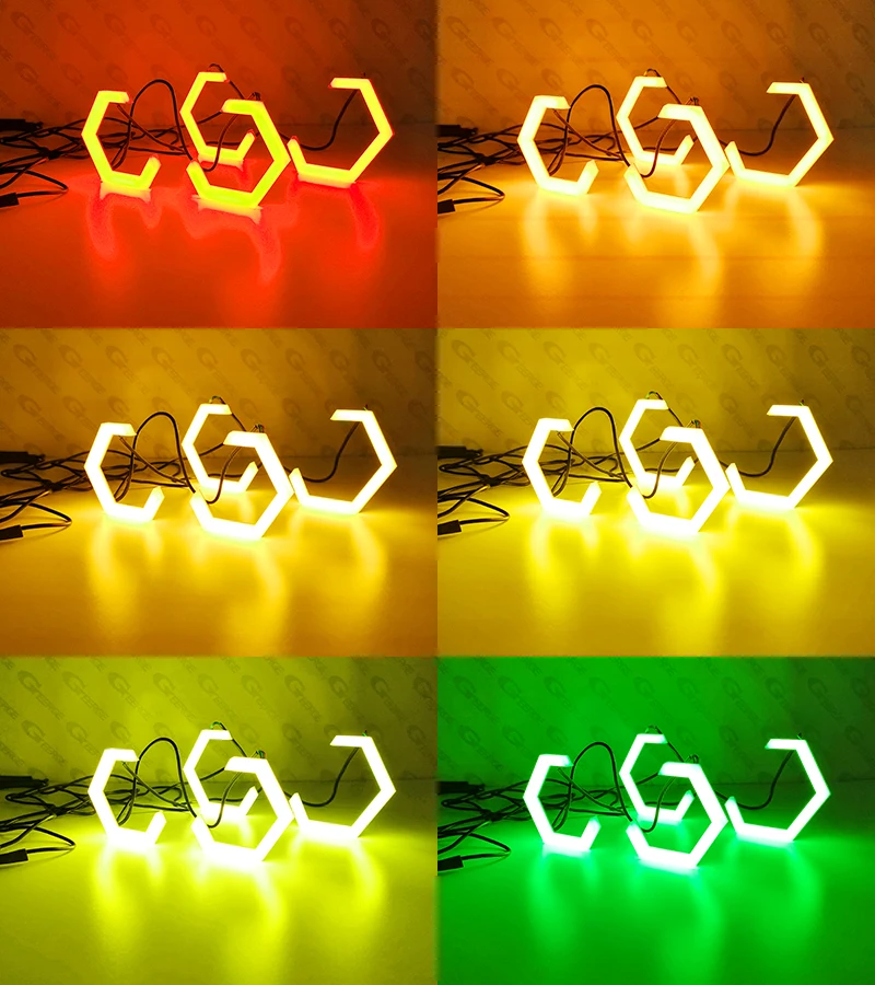 For Volkswagen VW GOLF GTI PASSAT B7 EOS Bluetooth App Dynamic Revolving Multi Color RGB Led Angel Eyes Kit Hex Halo Rings