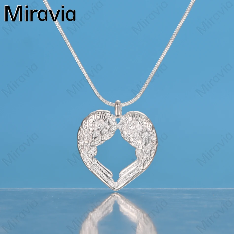 

Miravia 925 Sterling Silver Angel Wings Pendant Necklace, Women'S Vintage Elegant And Noble Party Jewelry