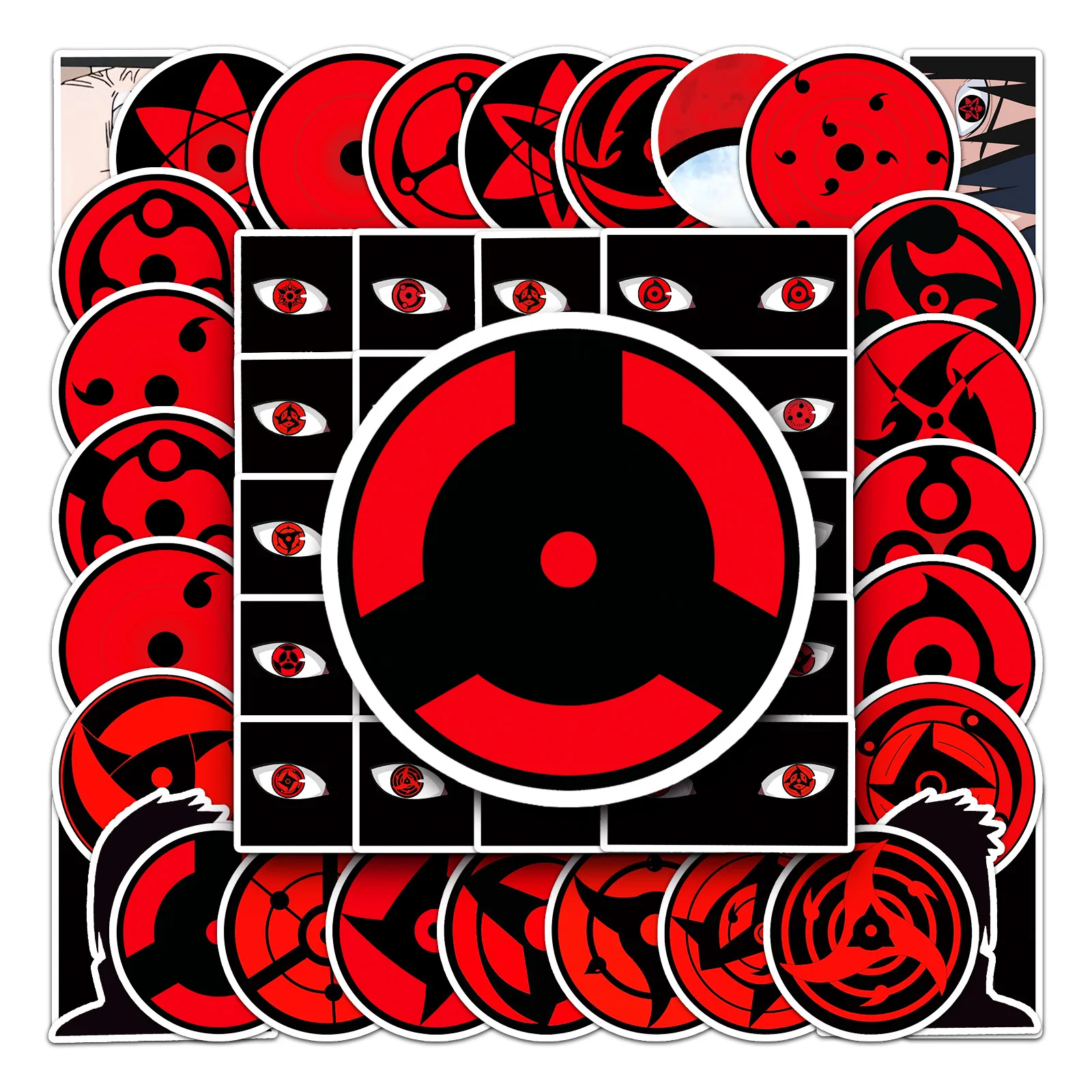 

50Pcs Mangekyo Sharingan Vinyl Stickers Set - Unique Ninja Anime Gift for Boys Girls Laptop Phone Skateboard Decor