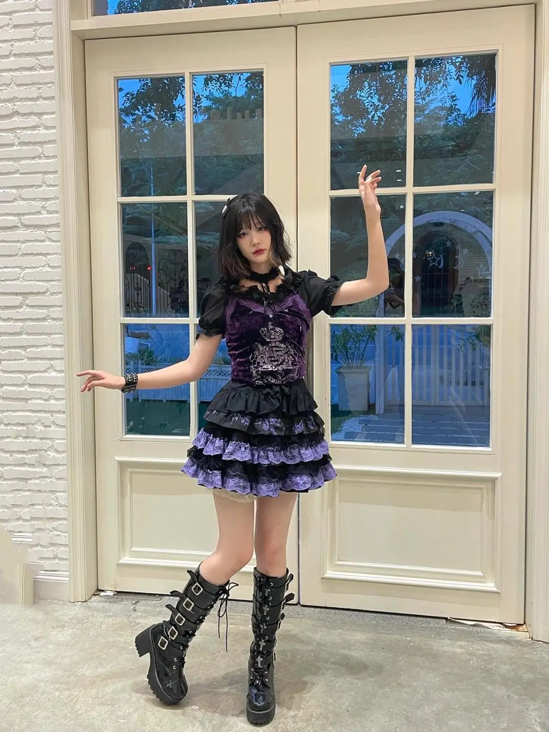 

Punk Style Hot Girl Short Lace Cake Skirt Women Summer New Harajuku Style Subculture Retro Style Design Puffy Skirt