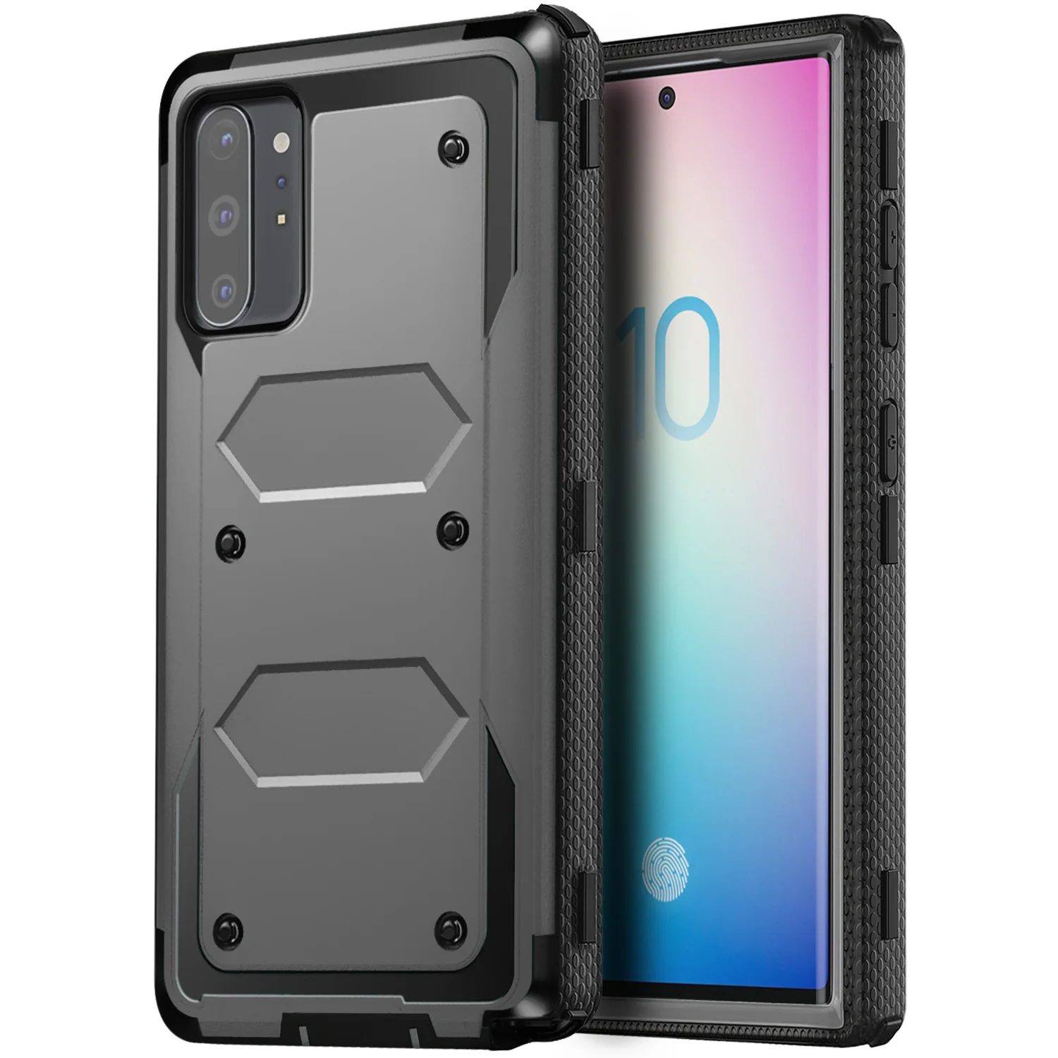 For Samsung Galaxy Note 10/Note10+/Note 10 Plus 5G Phone Case Shockproof Protective Heavy Duty Rugged Hybrid Cover Gray