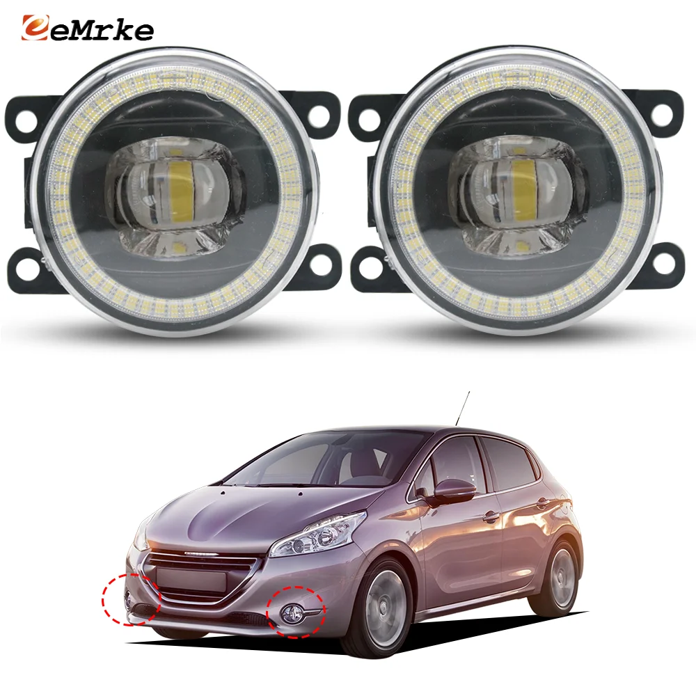 

Комплект из 2 светодиодных противотуманных фар с линзами Angel Eyes DRL PTF, 15 Вт x 2, 12 В для Peugeot 208 CA_ CC_A9 2012-2018