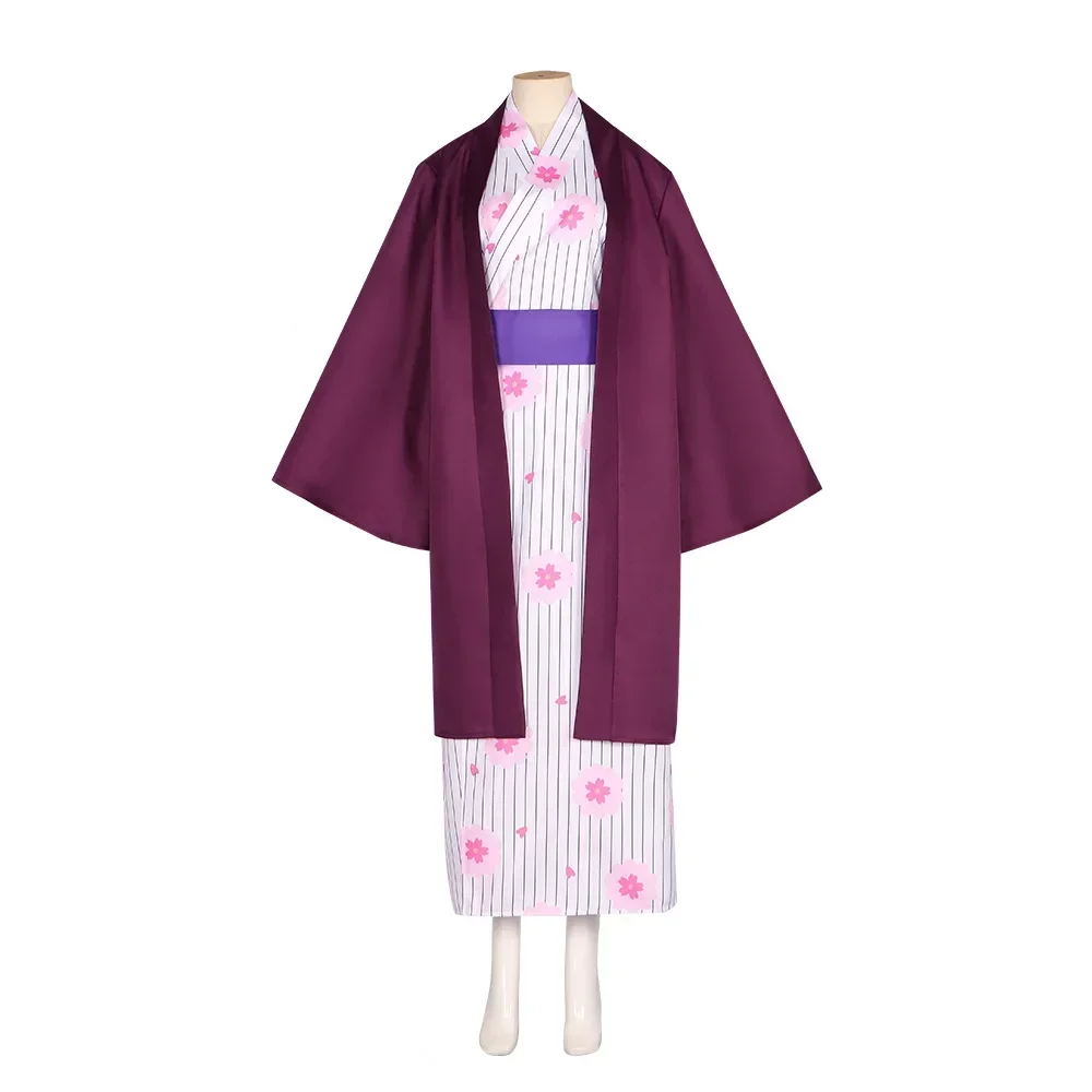 Anime Stagione 3 Cosplay Kanroji Mitsuri Costume Cosplay Parrucca Kimono Abiti Vestito Donna Halloween Capodanno Abiti da festa Set completo