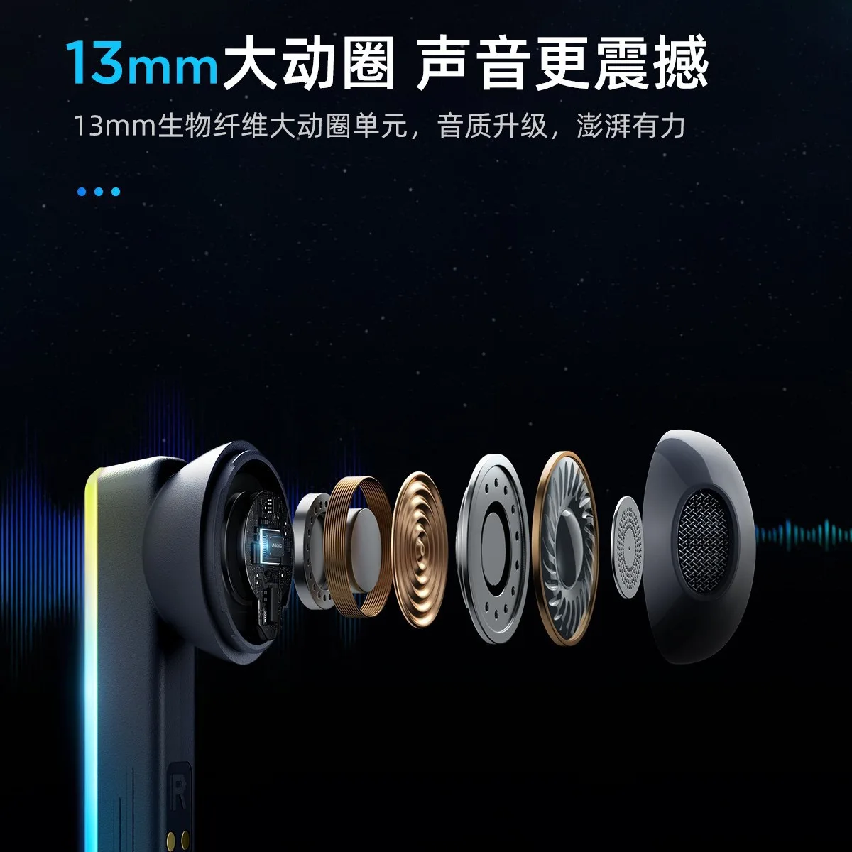 JOYROOM سماعات بلوتوث لاسلكية حقيقية سماعات أذن مضيئة شفافة إبداعية داخل الأذن سماعات ستيريو عالية الجودة