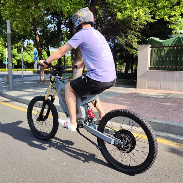 Electric Bicycle Motor 5000w White/dark Green Colour Dnm Front Fork Electric Mountain Bike