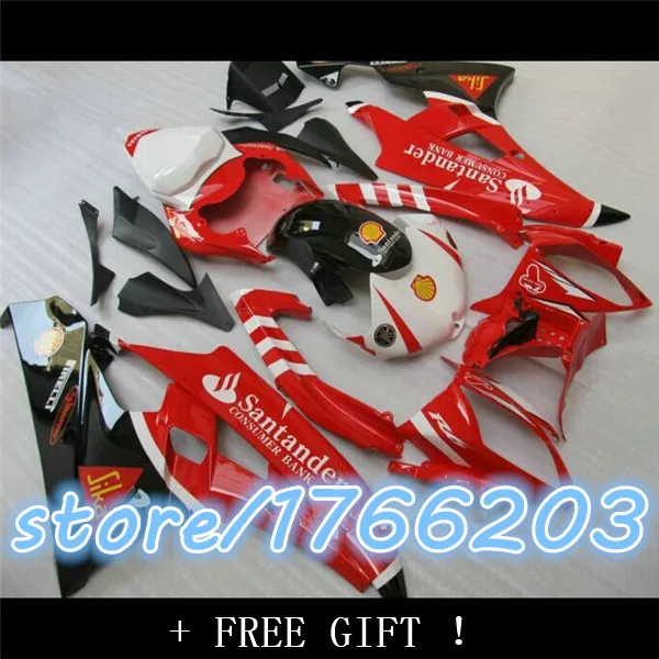 Injection 06 07 YZF R6 Fairings Red White Silvery 2006 YZF600 R6 2007  Fairing Kits Ning