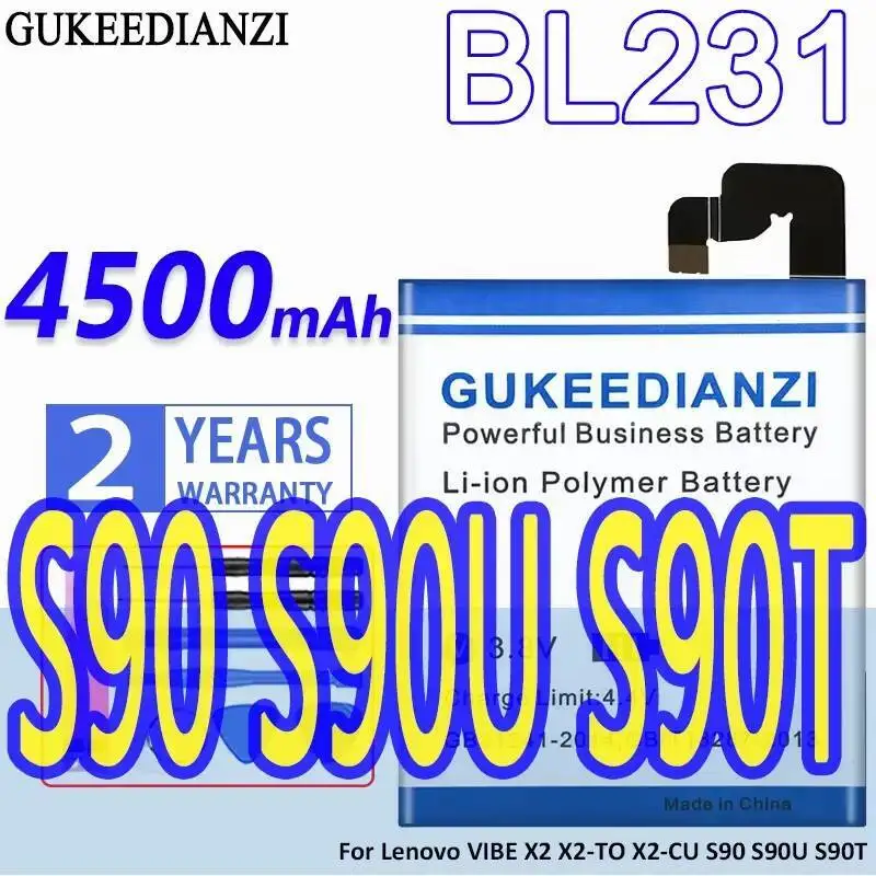 

BL231 Замена премиум-класса для Lenovo Vibe X2 X2-TO X2-CU S90 S90U S90T Аккумулятор мобильного телефона 4500 мАч высокой емкости