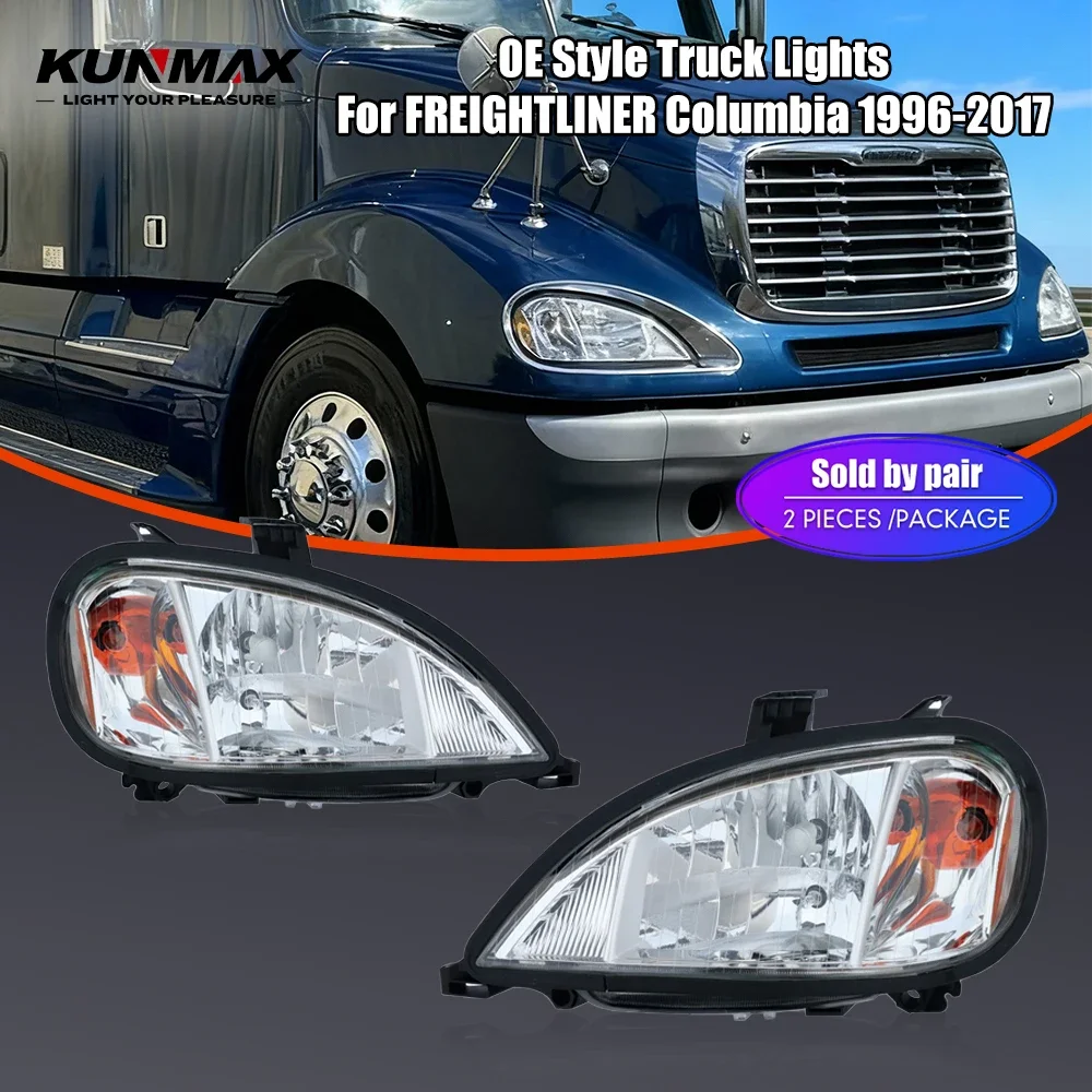 

Пара светодиодных проекционных фар для грузовиков FREIGHTLINER Columbia 1996-2017, передние фары с функцией DRL и указателями поворота