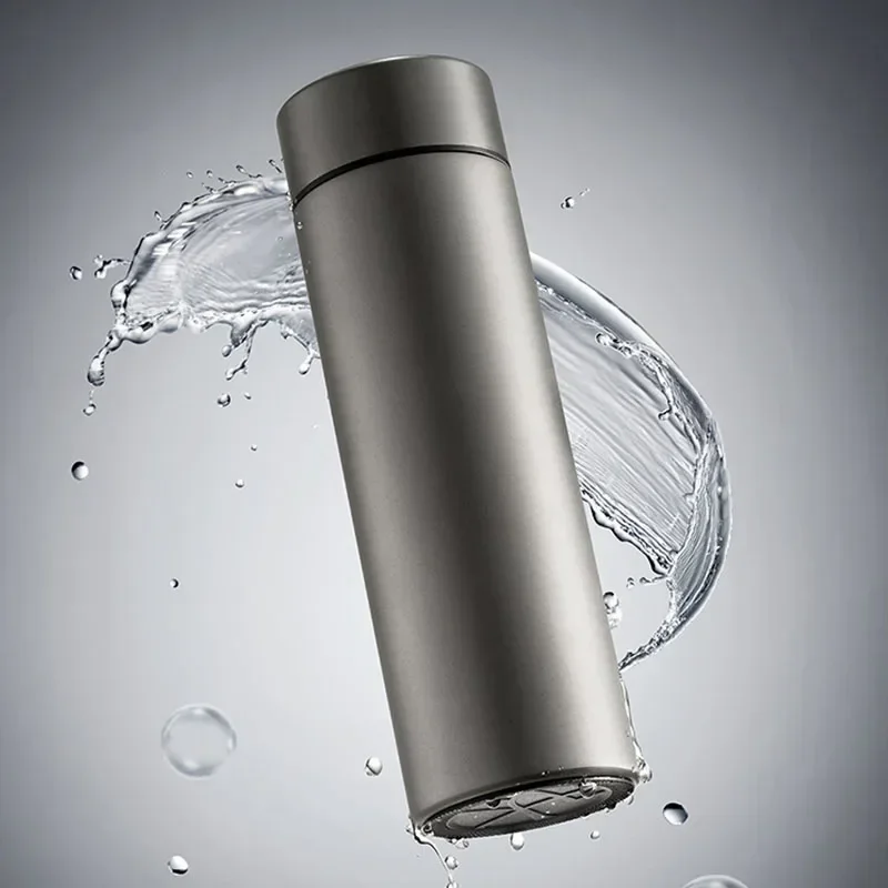 420ML Business Thermos Cup With Tea Bin,Sandblast Casing,Pure Titanium Vacuum Flasks,Drinkware,Portable Outdoor Water Bottle