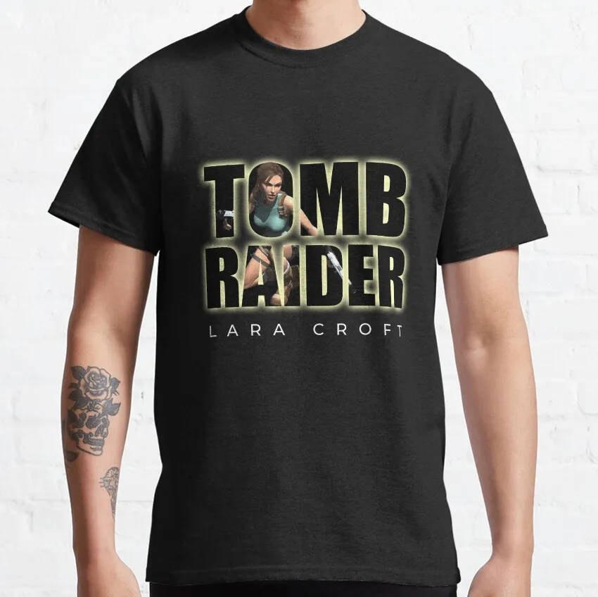 Tomb Raider retro video game rise of the tomb raider 90s awesome gift for fan Classic T-Shirt 100% cotton printed plus size tee