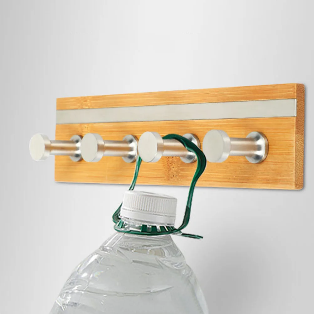 

Ванная комната, туалет, гостиная, настенная клейкая рейка, 4 крючка, бамбуковый крючок из нержавеющей стали, клейкая рейка, органайзер