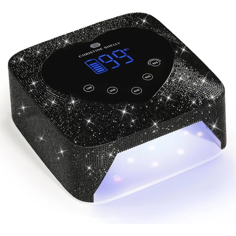 

UV LED Nail Lamp 72W Rechargeable Sparkly Wireless Nail Dryer Gel Polish Light with 5 Timer Setting Professional Quick Dry Curi