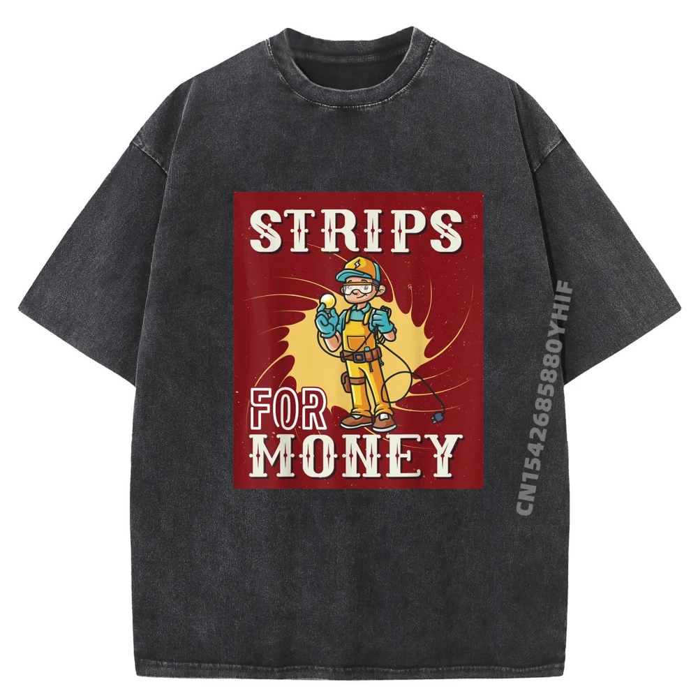 

Полоски для денег, электрик, проволочная футболка, классические мужские топы, футболки с обычным рисунком, мужская винтажная стираная одежда