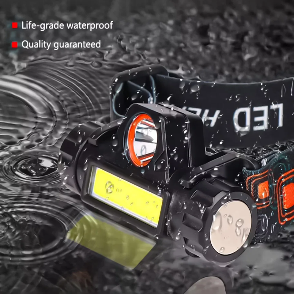 Mini Rechargeable Waterproof Diffused LED Headlamp with High Brightness and COB Technology