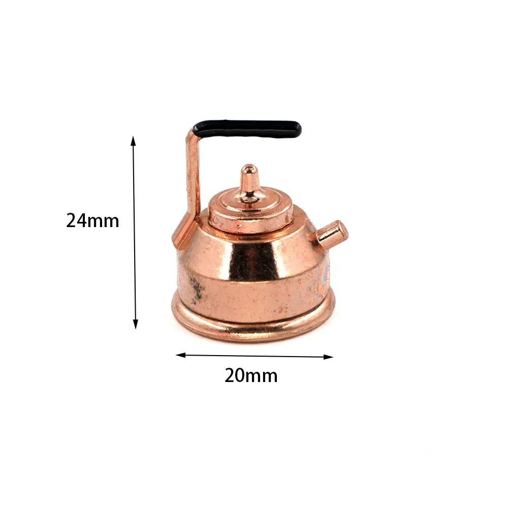 1/12 Doll House Miniature Metal Kettle Simulation Teapot Model Toys For Mini Decoration Dollhouse Accessories