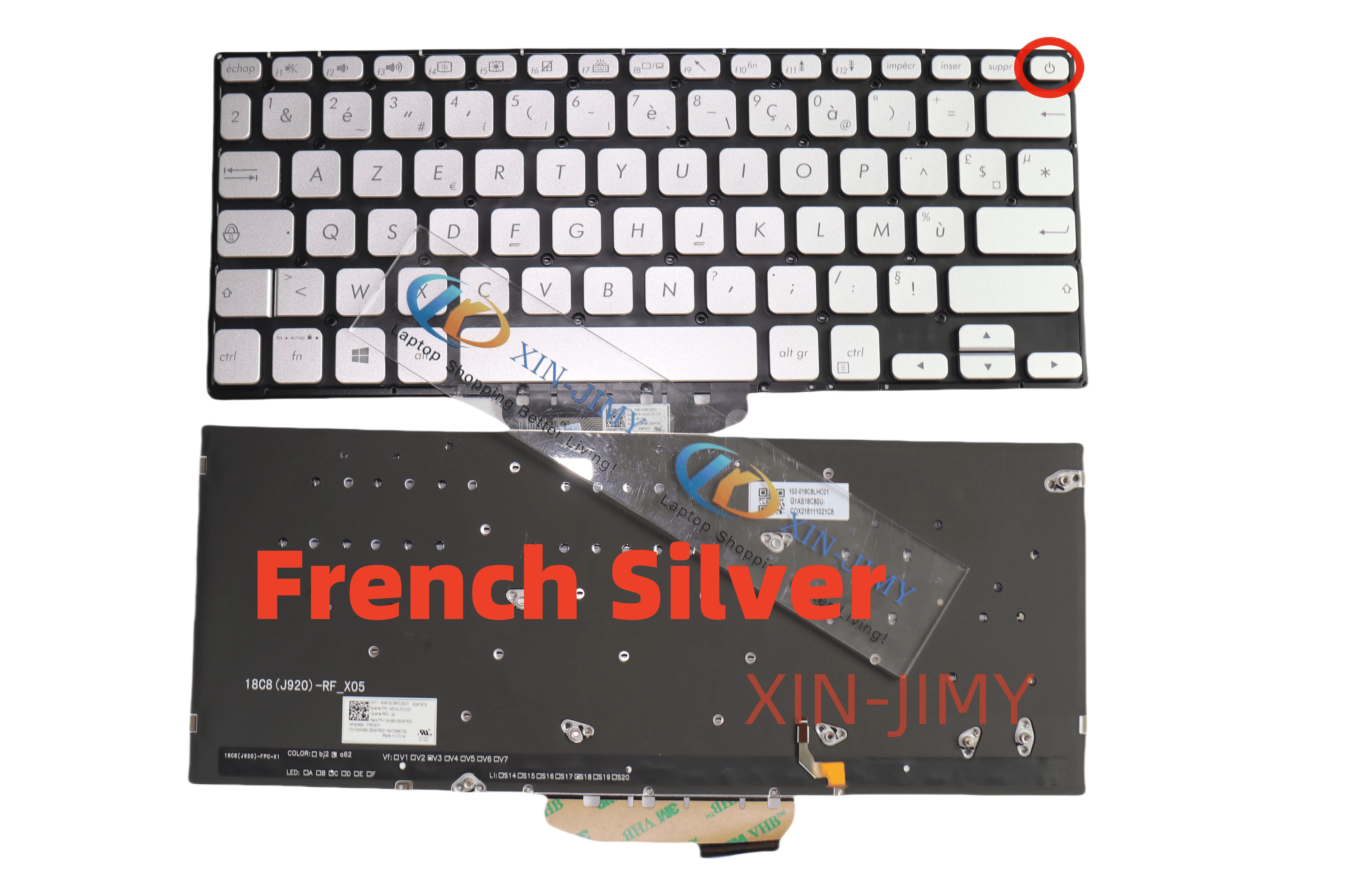 

Клавиатура для ноутбука с французской подсветкой для ASUS VivoBook 15X509 X515E X515M X515J/JA M509 M515 Y5000F Y5200F/FB Y5200E Y5200J FL8850U