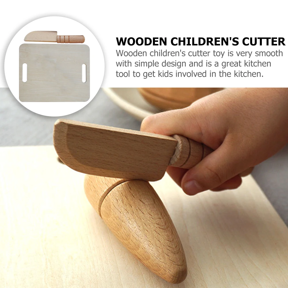 

Simulation Knife Cutting Board Combination Toy for Kids Knives Early Education Playing House Cooking Wood Child